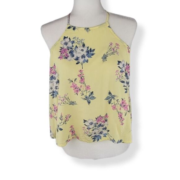 Hollister Yellow Floral halter Top XS - Picture 1 of 3